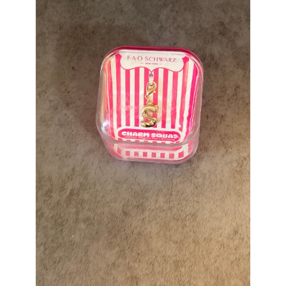 F.A.O Schwarz Charm Squad Metal Charm Golden color‎ For Charm Bracelet “S”